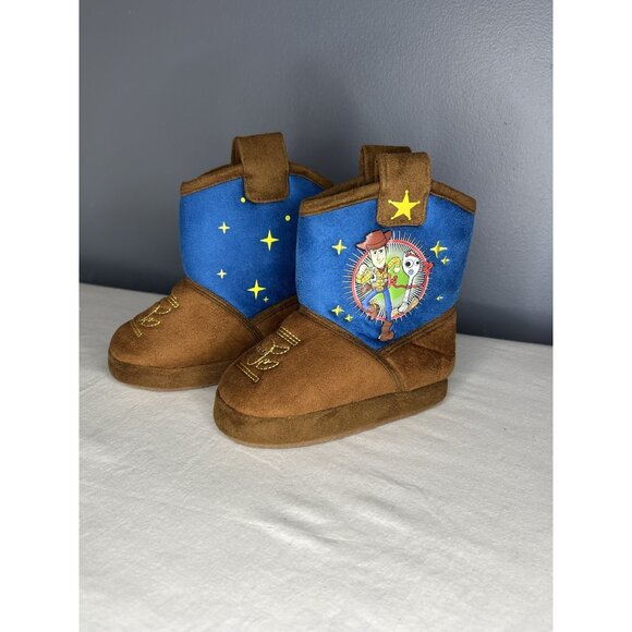 Toy Story 4 Woody Forky Slipper Boots Toddler Size 5-6 Disney Pixar Cowboy Shoes - Picture 1 of 14